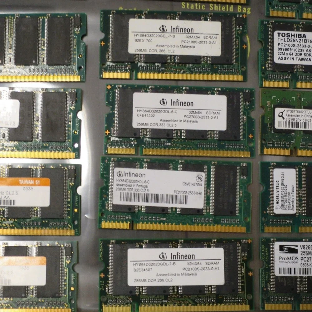 Lot of 21 Assorted‎ Brands & Sizes SODIMM Laptop Ram Memory - Untested
